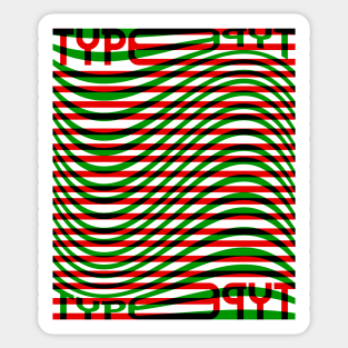Type Wave (Red Green Black) Sticker